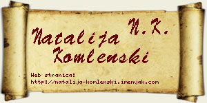 Natalija Komlenski vizit kartica